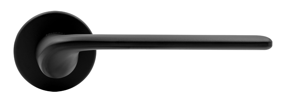 Ручка дверная TOMORROW R5 NERO-ST на круглой розетке, цвет черный soft-touch, ЦАМ фото купить в Томске