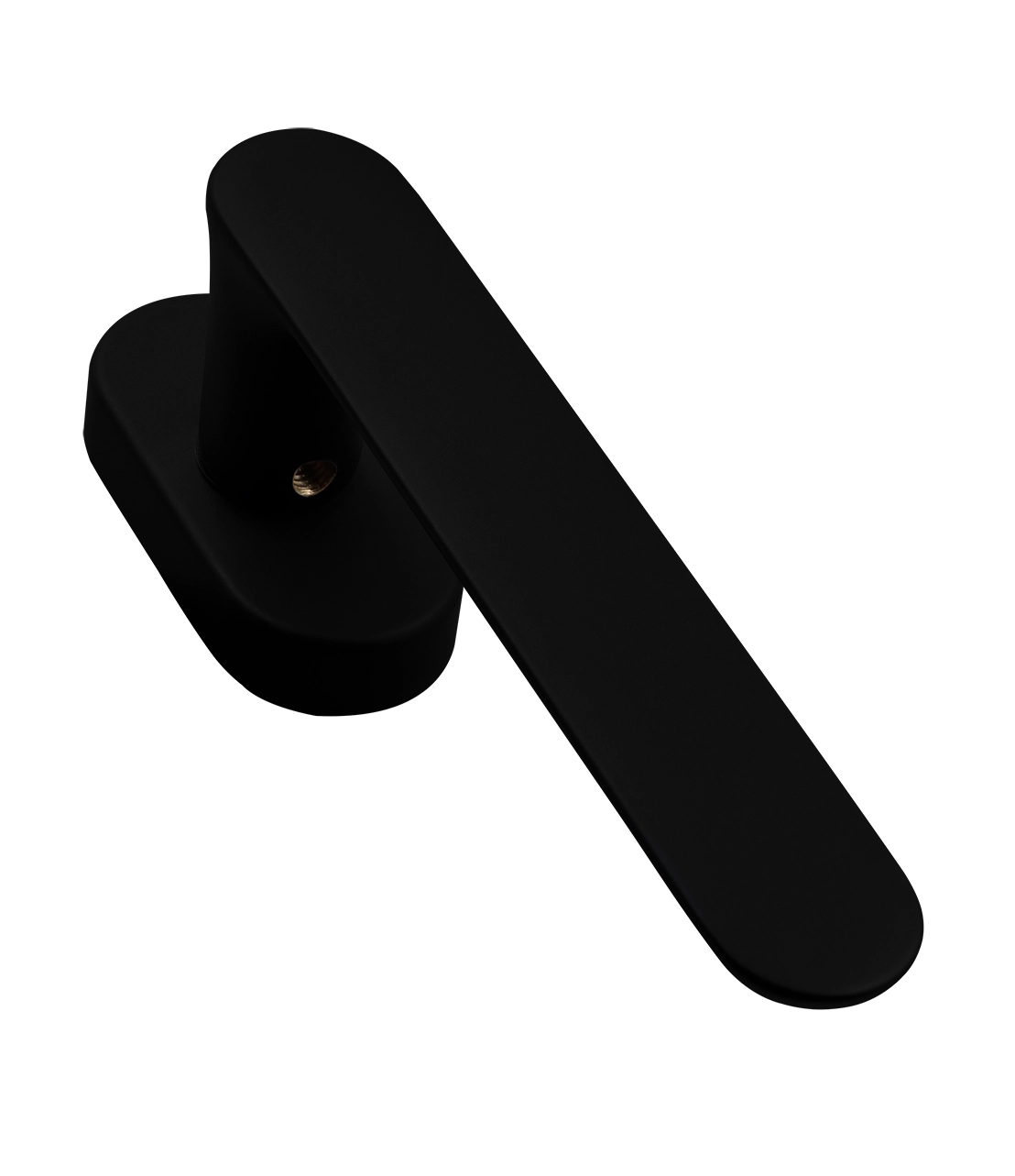 Ручка оконная LE BOAT W1 NERO-ST на прямоугольной розетке, цвет черный soft-touch, латунь фото фурнитура Томск