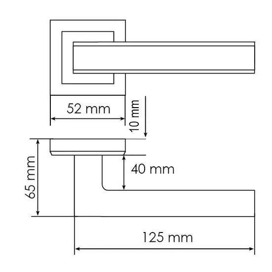 Ручка дверная DOMINION MH-40 SC/CP-S раздельная на квадратной розетке, цвет мат.хром/хром, ЦАМ фото фурнитура Томск