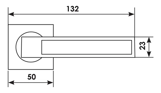 Ручка дверная DOLCE VITA S1 CSA раздельная на квадратной розетке, цвет - матовый хром, латунь фото купить в Томске
