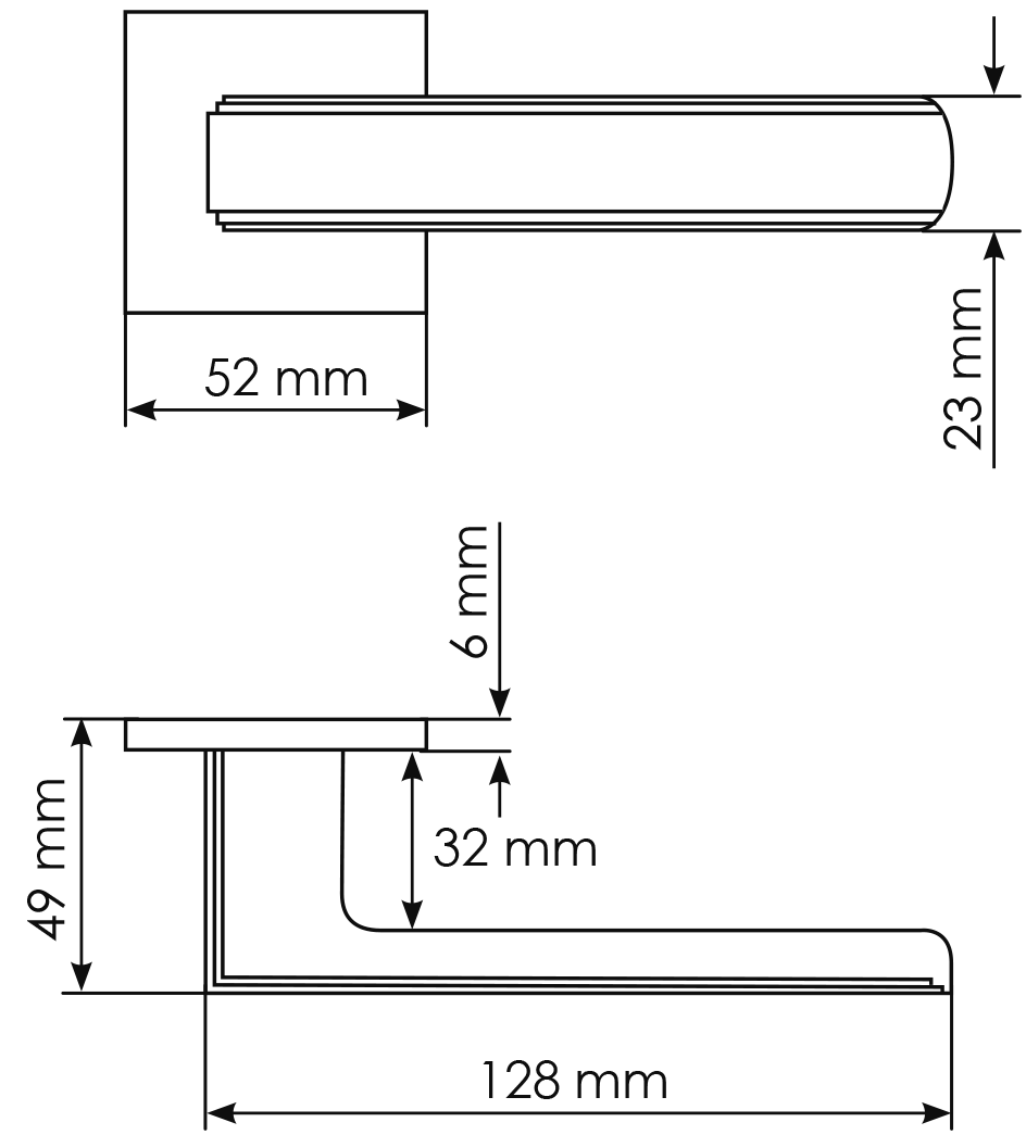 Ручка дверная MH-64-S6 BL STEPS на квадратной розетке 6 мм, цвет черный фото фурнитура Томск