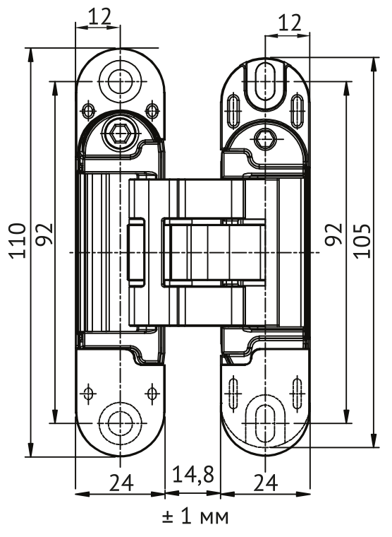 Петля скрытая HH-28 B врезная с 3D-регулировкой вес полотна до 40 кг, цвет черный фото купить в Томске