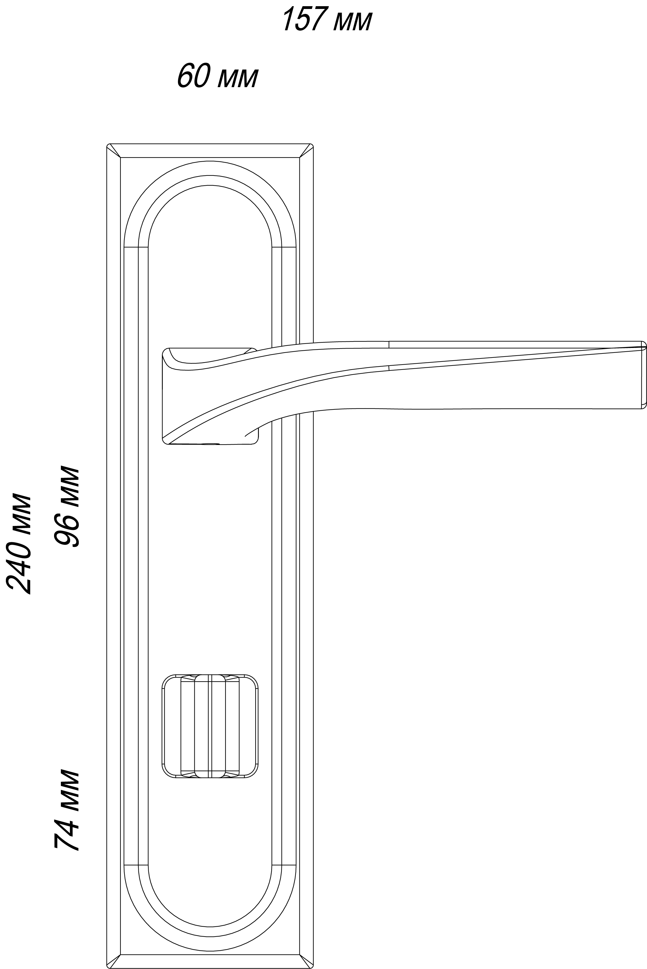 Ручка дверная WD CONCERT HALL PLS WF на планке, цвет Зимняя стужа/Winter Frost фото фурнитура Томск