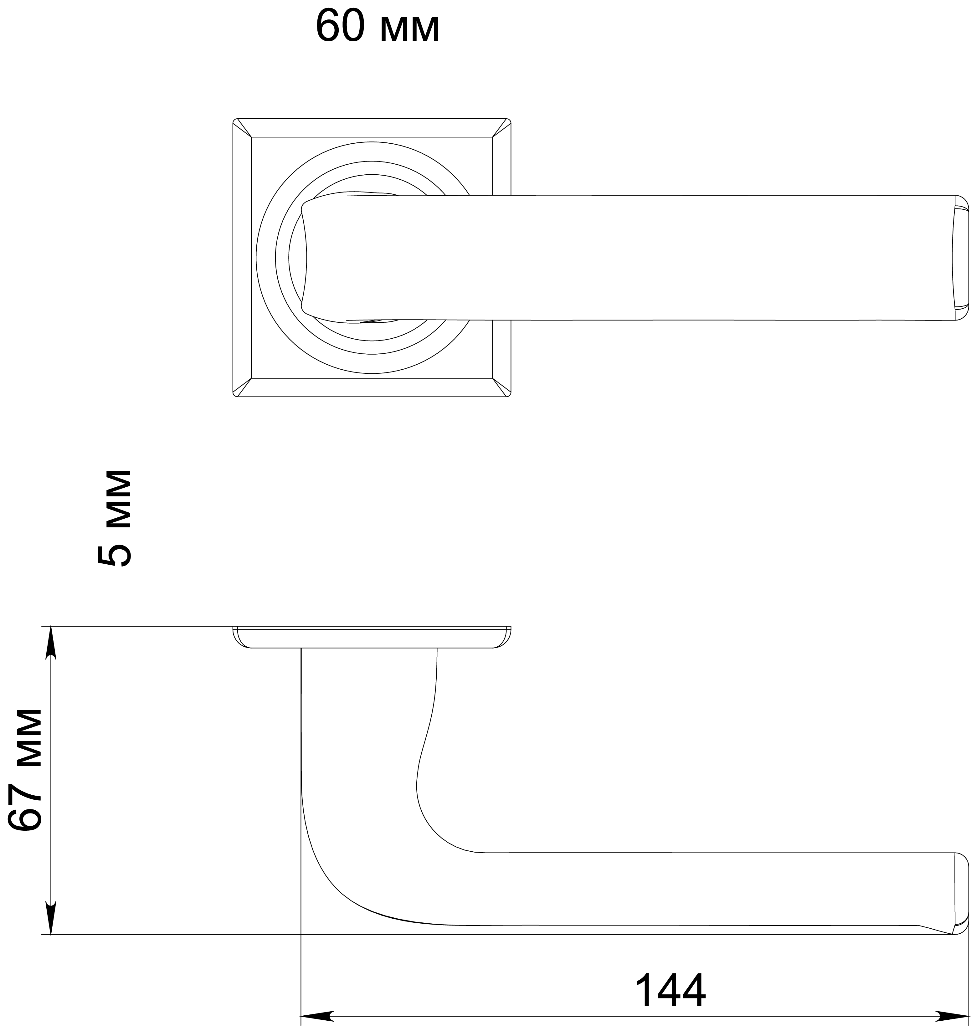 Ручка дверная THE BUS STATION S7 WF на квадратной розетке, цвет Зимняя стужа/Winter Frost фото фурнитура Томск