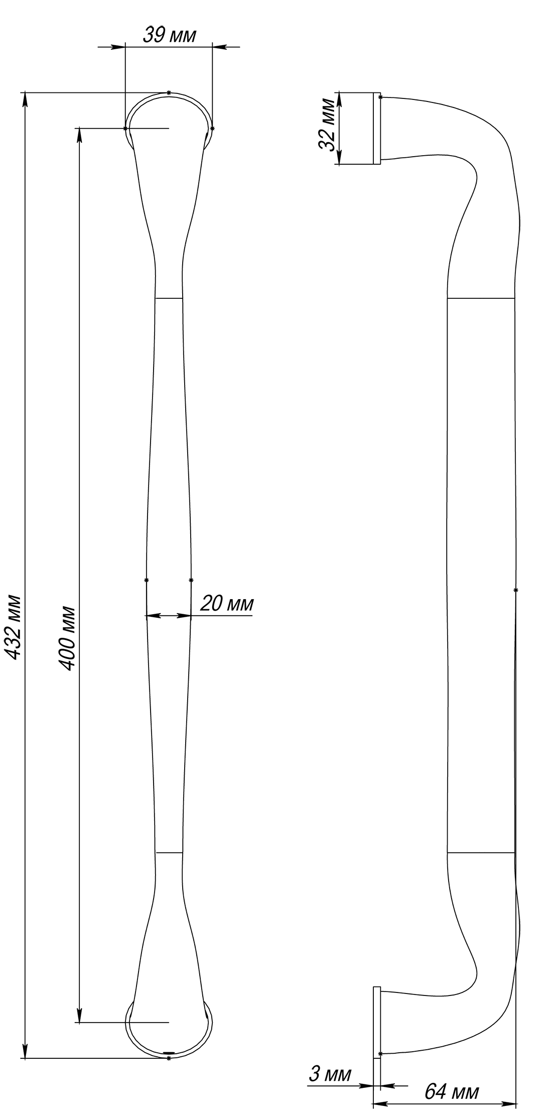 Ручка-скоба LVB PH WF, цвет Зимняя стужа/Winter Frost фото купить в Томске