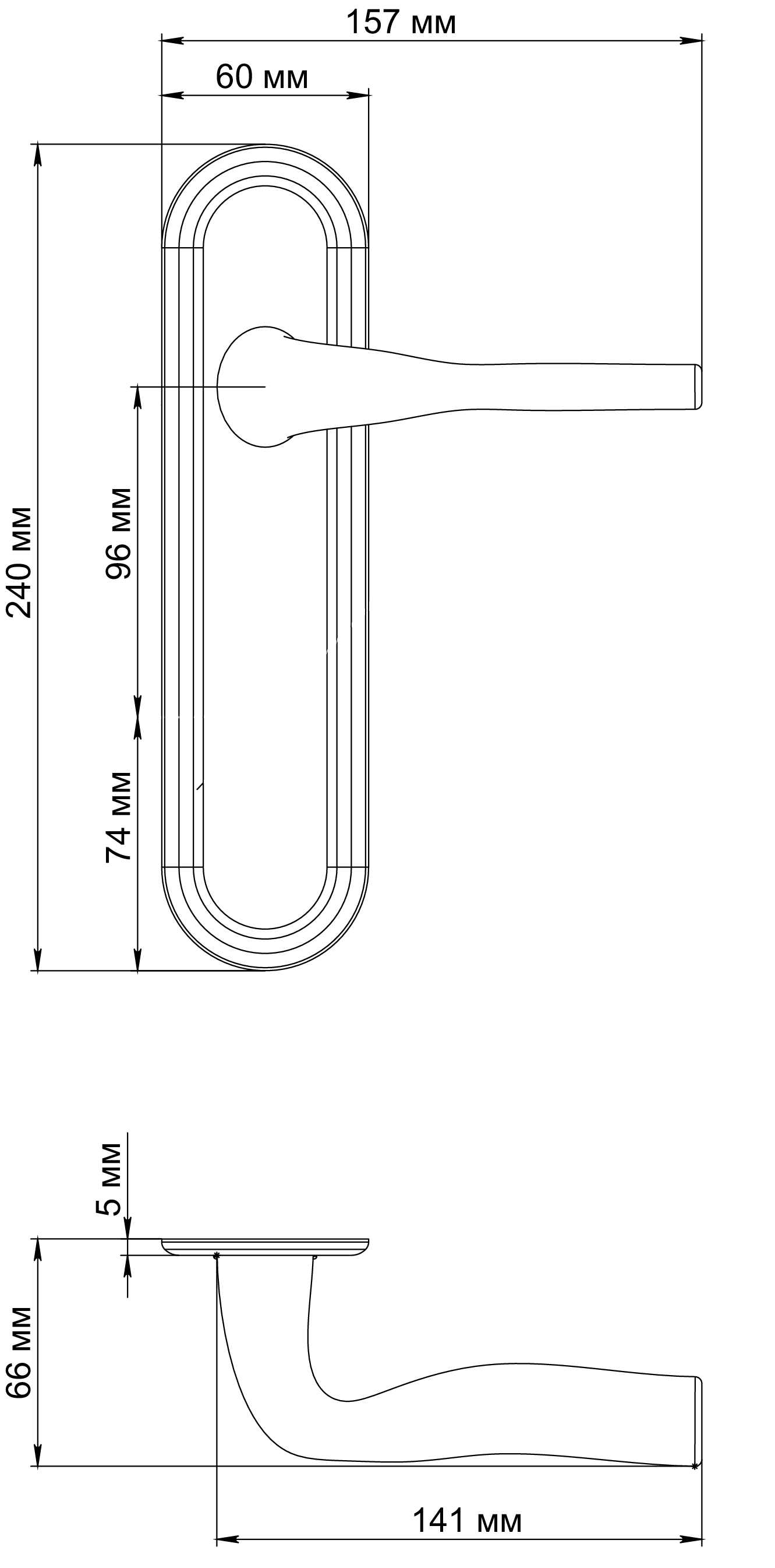 Ручка дверная LVB PLR SSW на планке, цвет Стокгольмский снегопад/Stockholm Snowfall фото фурнитура Томск