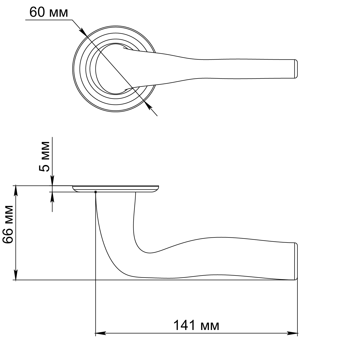 Ручка дверная LVB R7 SMI на круглой розетке, цвет Весенняя дымка/Spring Mist фото фурнитура Томск