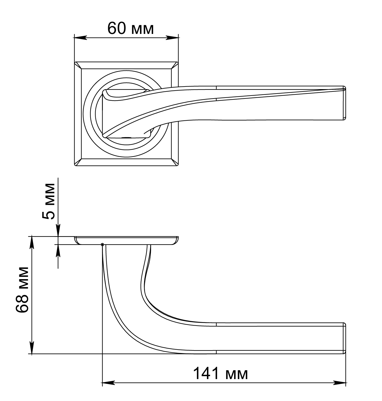 Ручка дверная WD CONCERT HALL S7 SMI на квадратной розетке, цвет Весенняя дымка/Spring Mist фото фурнитура Томск