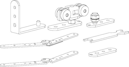 SLIDING SET 1133-1137, комплект роликов для двери "книжка", до 30кг фото купить в Томске