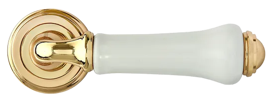 UMBERTO, ручка дверная MH-41-CLASSIC PG/W, цвет - золото/белый фото купить в Томске