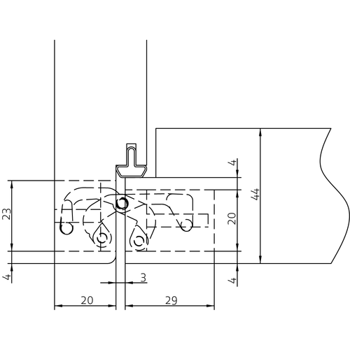 HH-19 B, скрытая петля, цвет - черный фото фурнитура Томск
