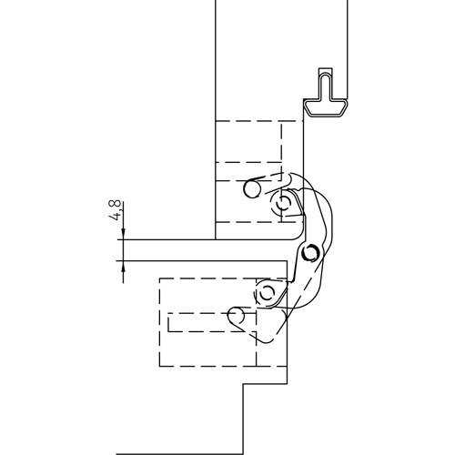 HH-19 B, скрытая петля, цвет - черный фото дверная фурнитура Томск