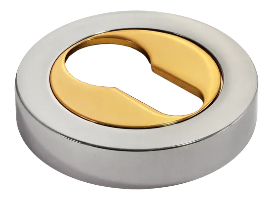LUX-KH-R2 COT, накладка на евроцилиндр, цвет - глянцевый хром/золото фото купить Томск